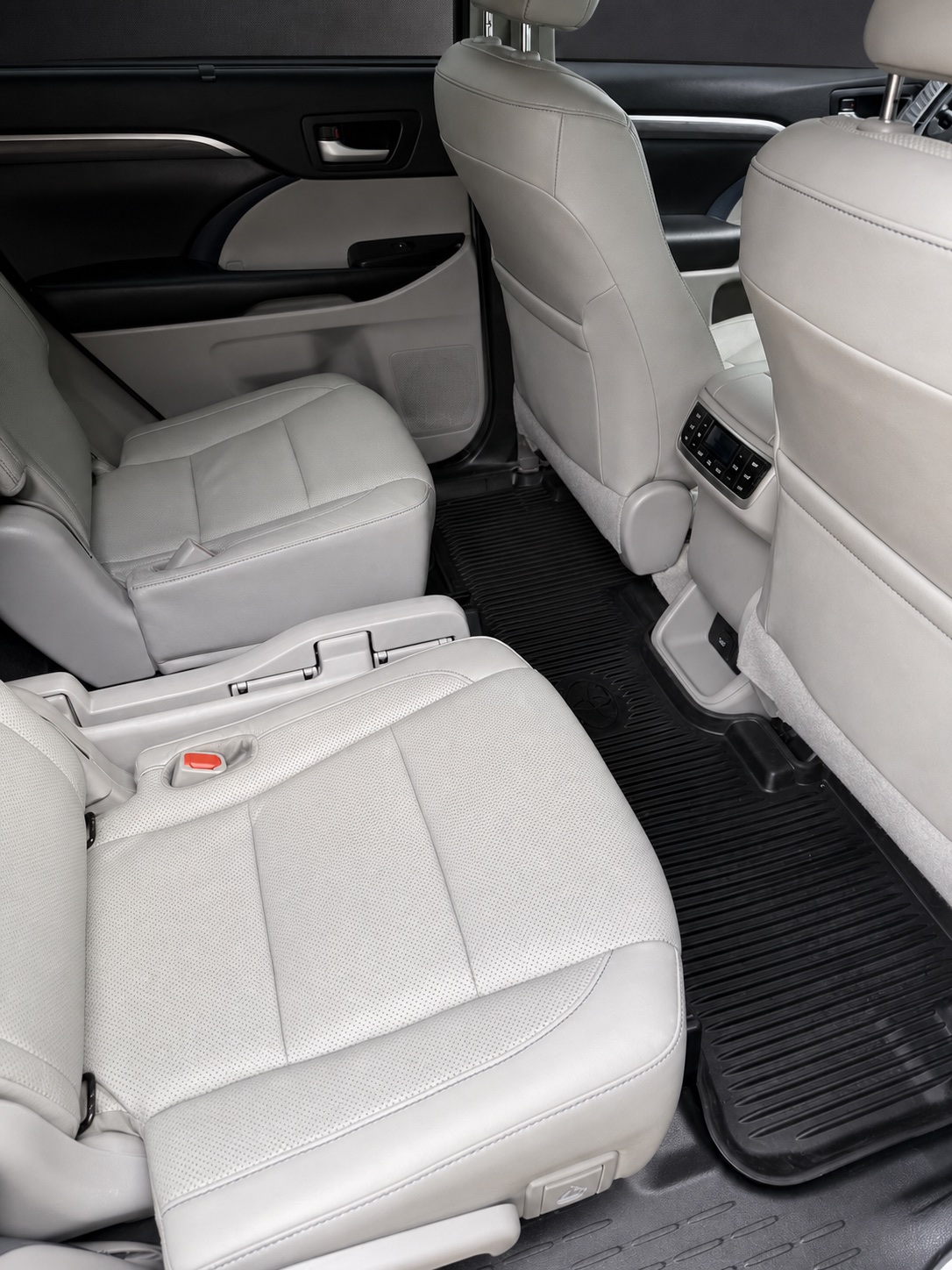 Finished light leather rear cabin after an interior detail